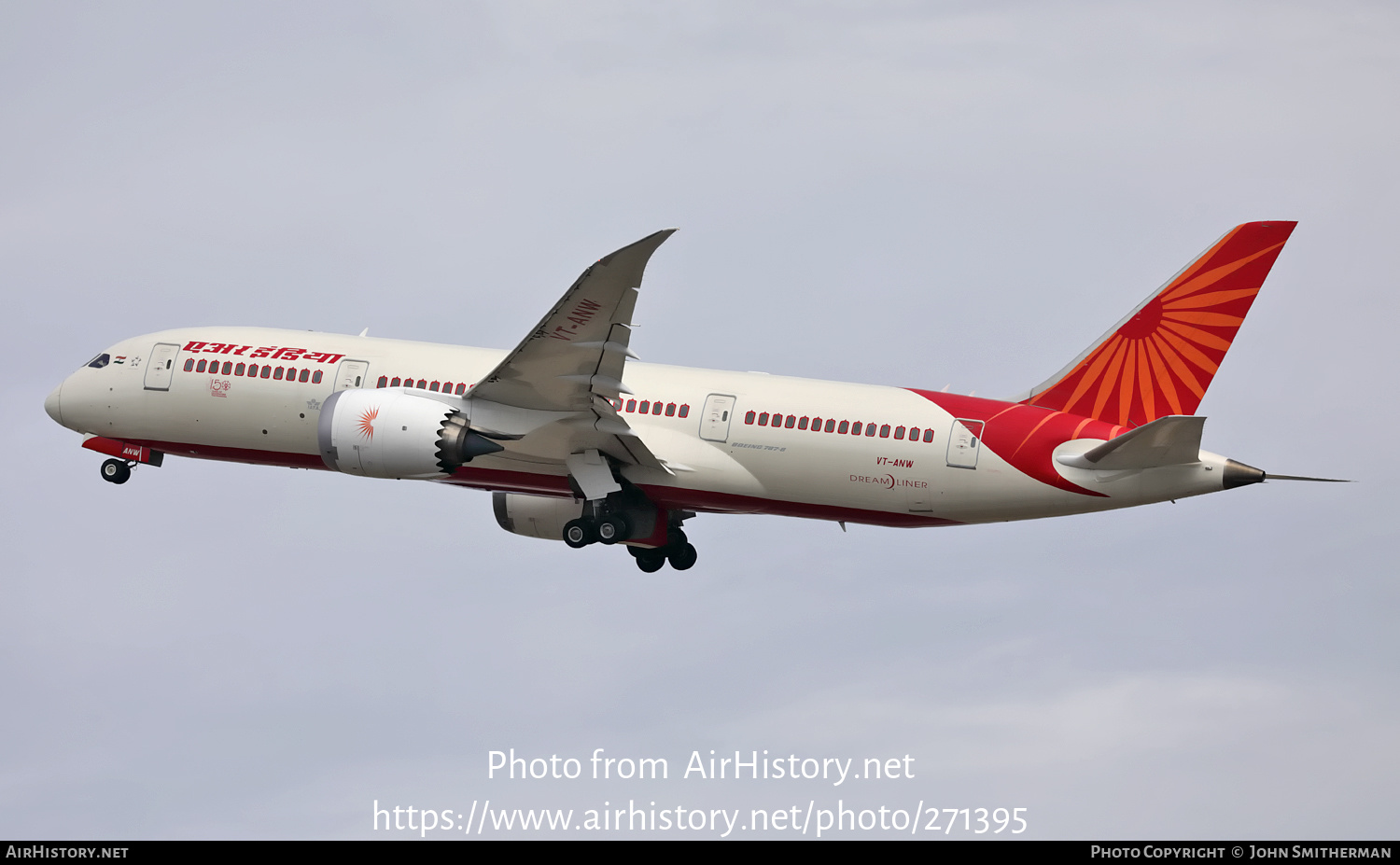 Aircraft Photo of VT-ANW | Boeing 787-8 Dreamliner | Air India | AirHistory.net #271395