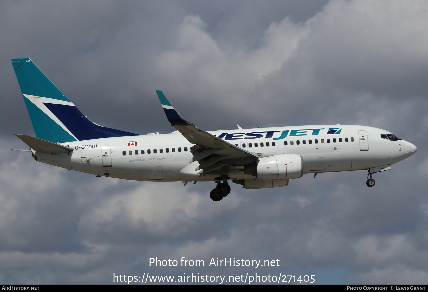 Aircraft Photo of C-GWSH | Boeing 737-76N | WestJet | AirHistory.net #271405