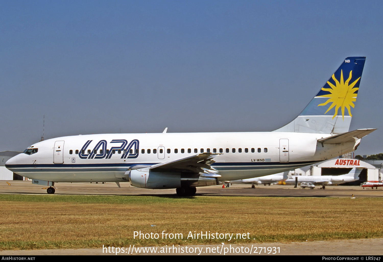 Aircraft Photo of LV-WNB | Boeing 737-2T4/Adv | LAPA - Líneas Aéreas Privadas Argentinas | AirHistory.net #271931