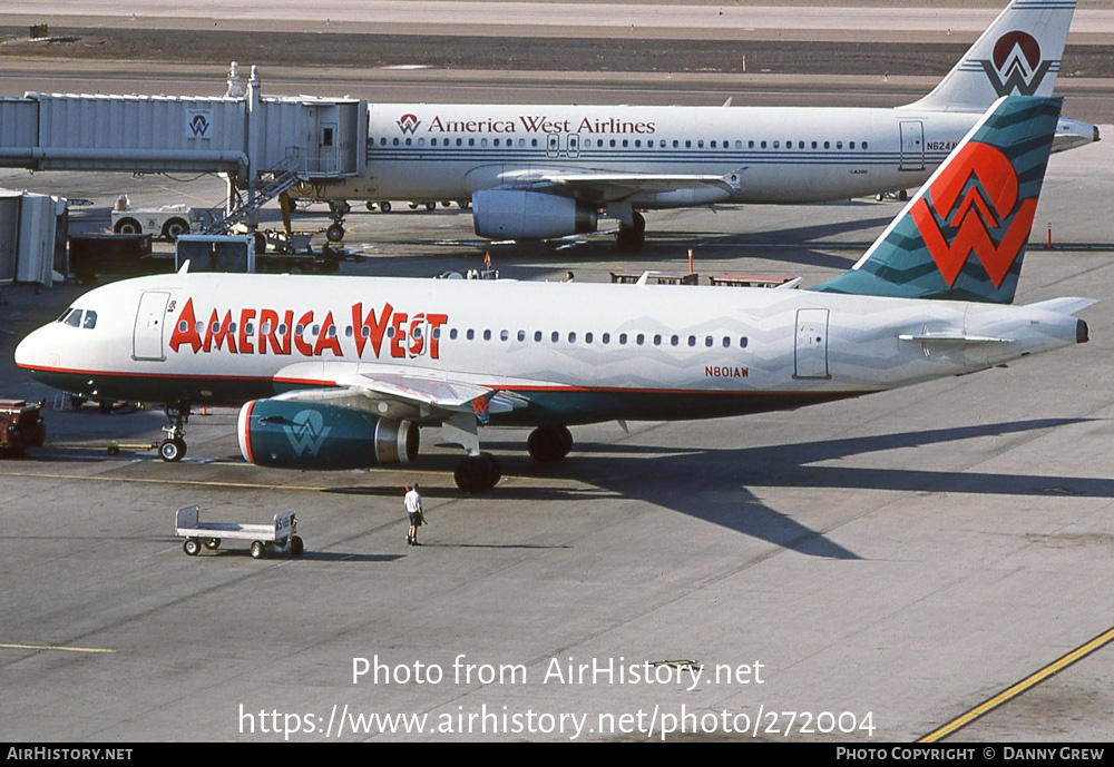 Aircraft Photo of N801AW | Airbus A319-132 | America West Airlines | AirHistory.net #272004