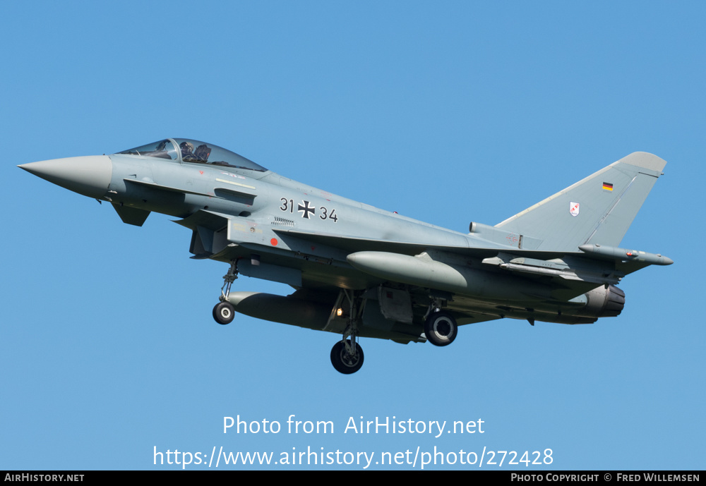 Aircraft Photo of 3134 | Eurofighter EF-2000 Typhoon S | Germany - Air Force | AirHistory.net #272428