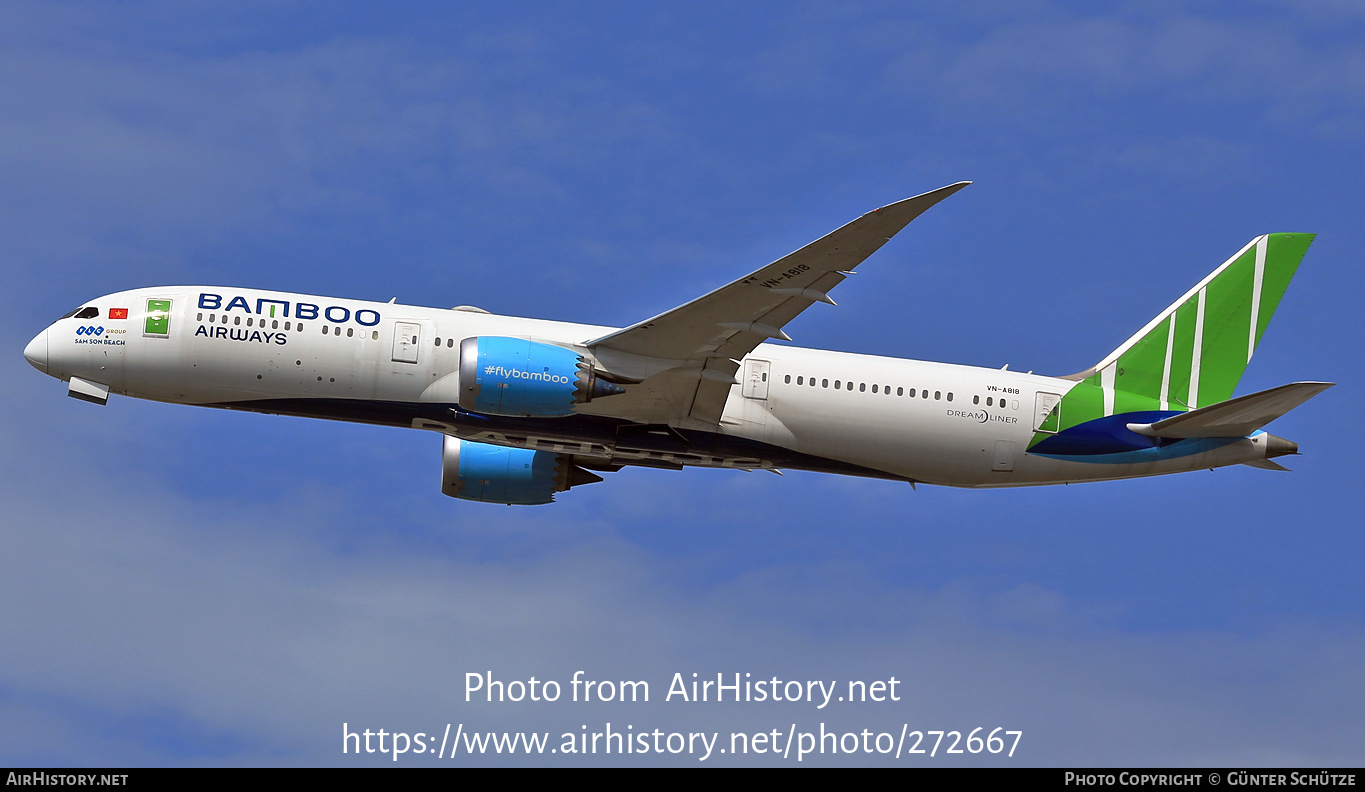 Aircraft Photo of VN-A818 | Boeing 787-9 Dreamliner | Bamboo Airways | AirHistory.net #272667