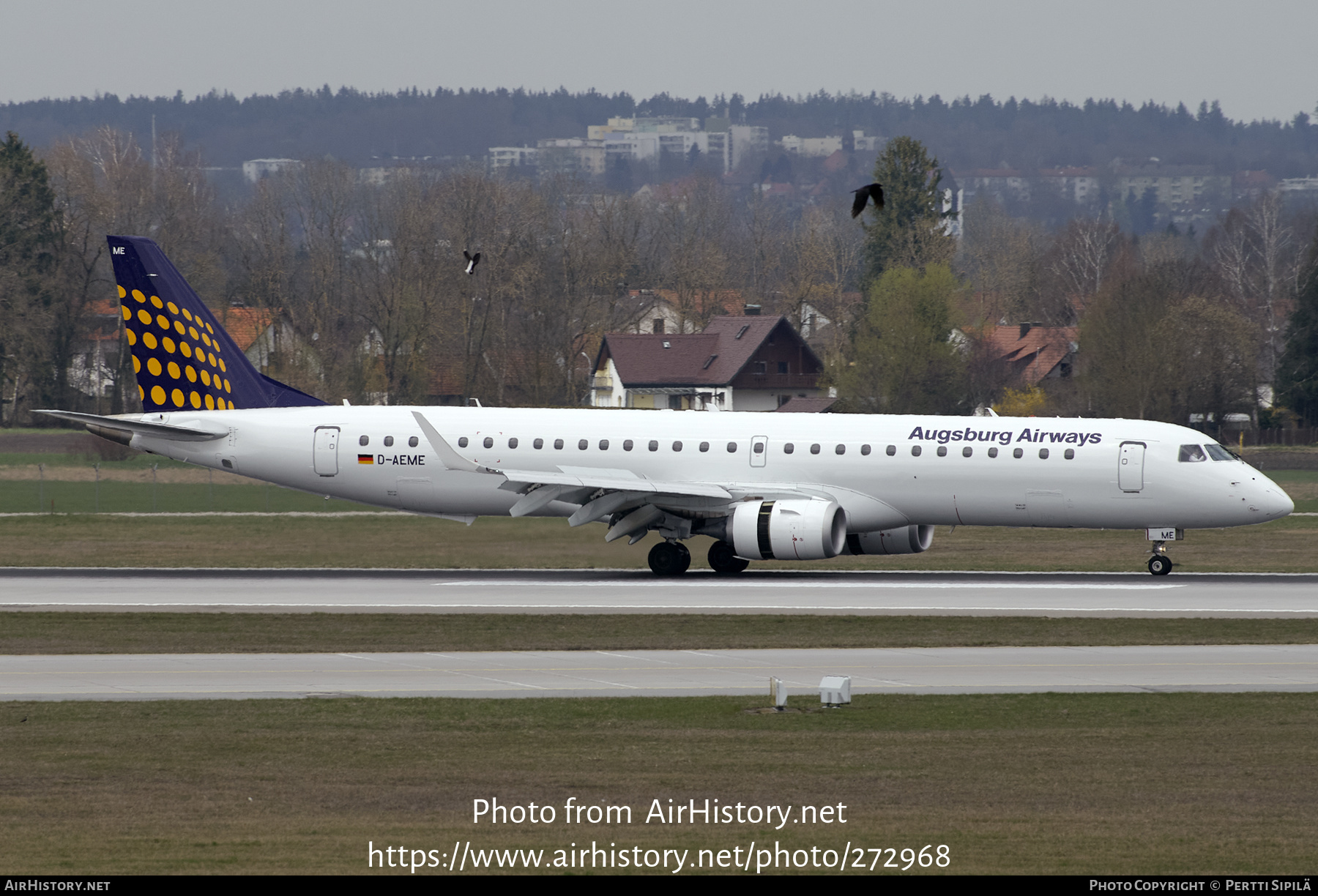 Aircraft Photo of D-AEME | Embraer 195LR (ERJ-190-200LR) | Augsburg Airways | AirHistory.net #272968