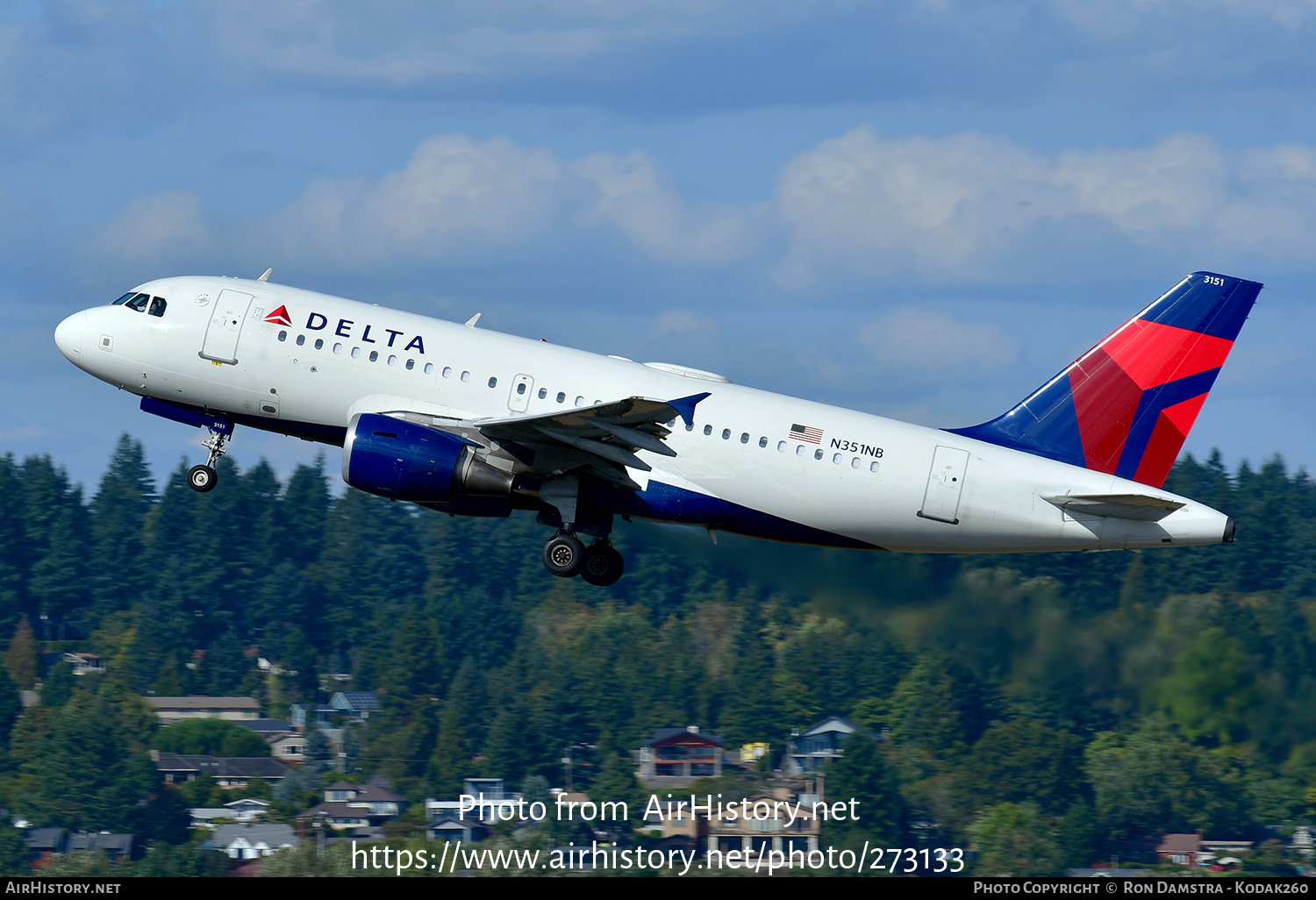 Aircraft Photo of N351NB | Airbus A319-114 | Delta Air Lines | AirHistory.net #273133