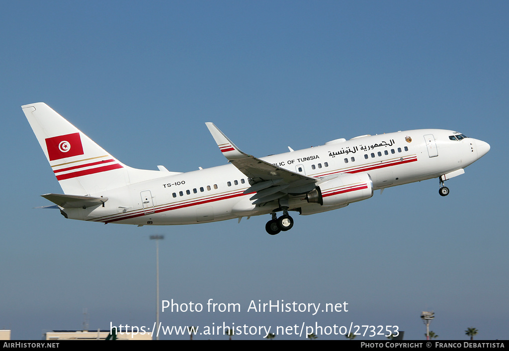 Aircraft Photo of TS-IOO | Boeing 737-700 BBJ | Republic of Tunisia | AirHistory.net #273253