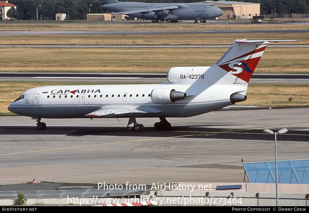 Aircraft Photo of RA-42378 | Yakovlev Yak-42D | Sar Avia - Saratov Airlines | AirHistory.net #273464