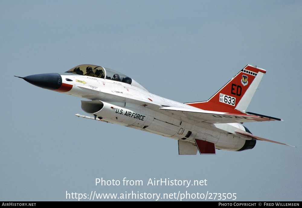 Aircraft Photo of 80-0633 / AF80-633 | General Dynamics F-16B Fighting Falcon | USA - Air Force | AirHistory.net #273505