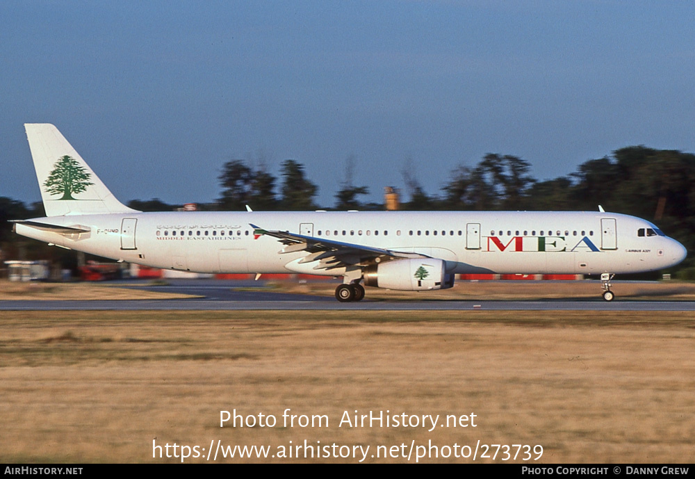 Aircraft Photo of F-OHMP | Airbus A321-231 | MEA - Middle East Airlines | AirHistory.net #273739