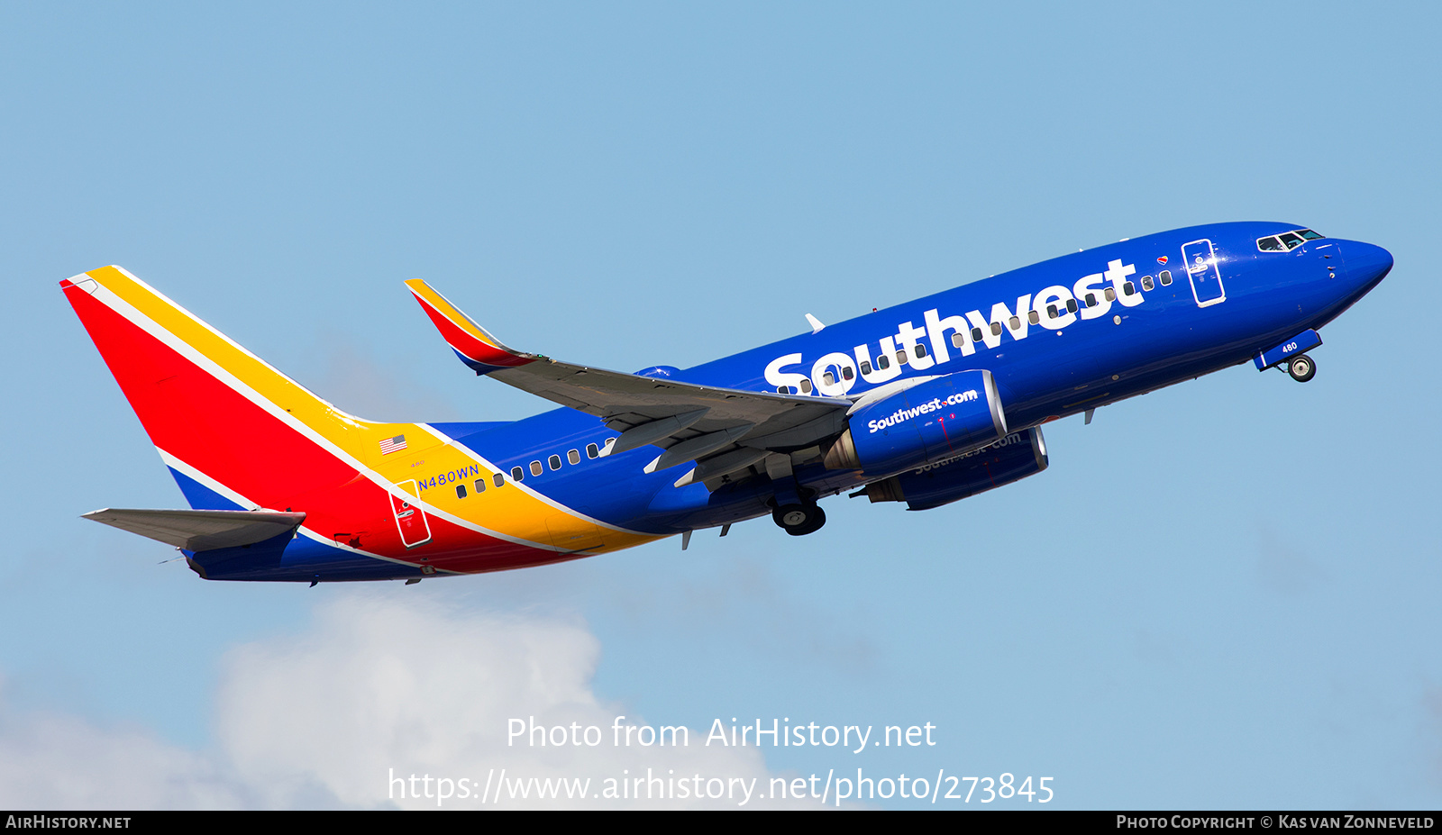 Aircraft Photo of N480WN | Boeing 737-7H4 | Southwest Airlines | AirHistory.net #273845