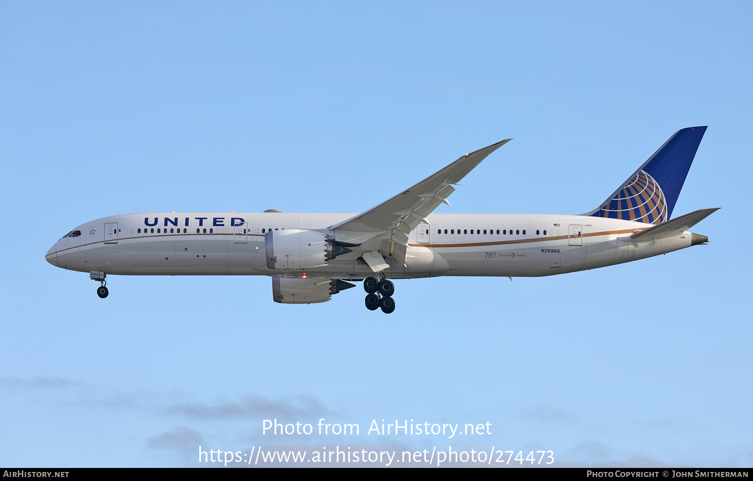 Aircraft Photo of N26966 | Boeing 787-9 Dreamliner | United Airlines | AirHistory.net #274473