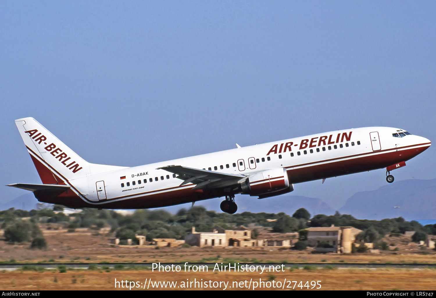 Aircraft Photo of D-ABAK | Boeing 737-46J | Air Berlin | AirHistory.net #274495