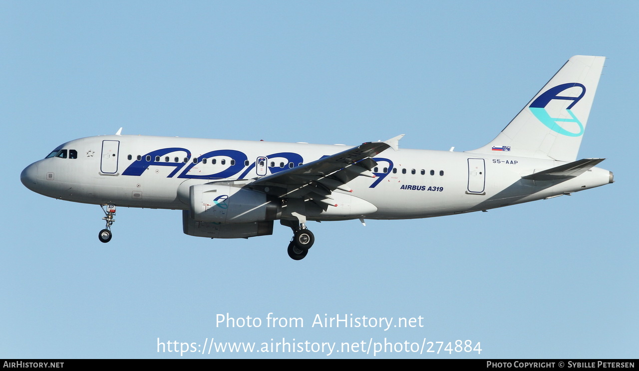 Aircraft Photo of S5-AAP | Airbus A319-132LR | Adria Airways | AirHistory.net #274884