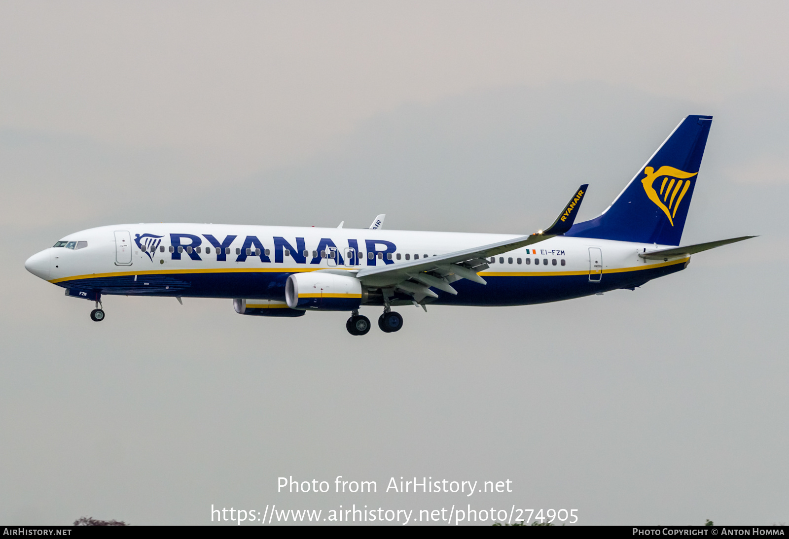 Aircraft Photo of EI-FZM | Boeing 737-800 | Ryanair | AirHistory.net #274905