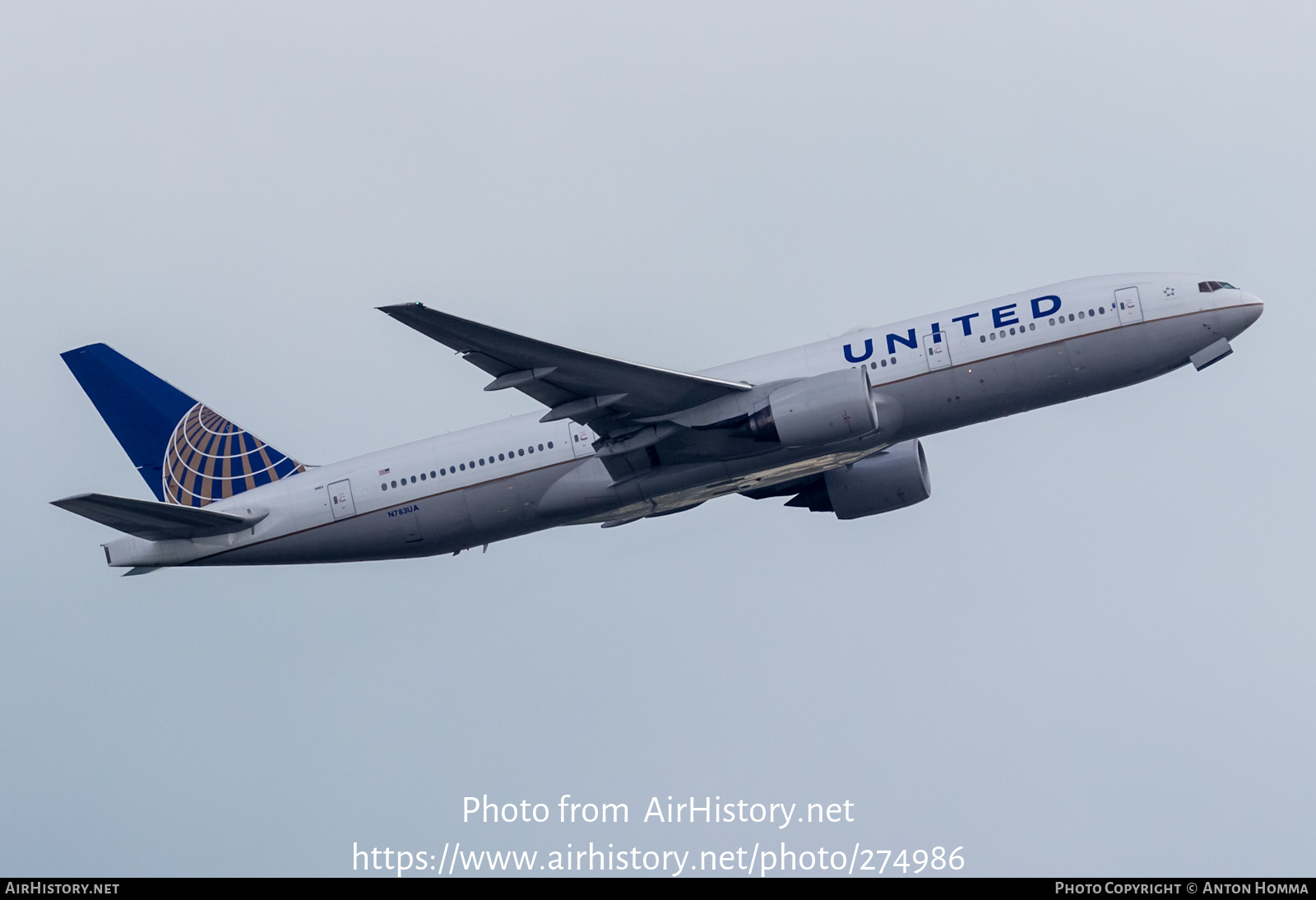 Aircraft Photo of N783UA | Boeing 777-222/ER | United Airlines | AirHistory.net #274986