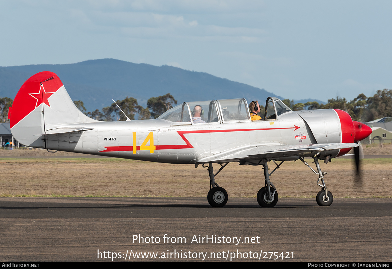 Aircraft Photo of VH-FRI / 14 | Yakovlev Yak-52 | Aerohunter Adventure Flights | Soviet Union - Air Force | AirHistory.net #275421