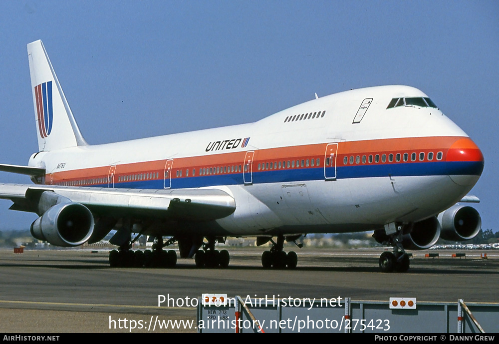 Aircraft Photo of N4716U | Boeing 747-122 | United Airlines | AirHistory.net #275423