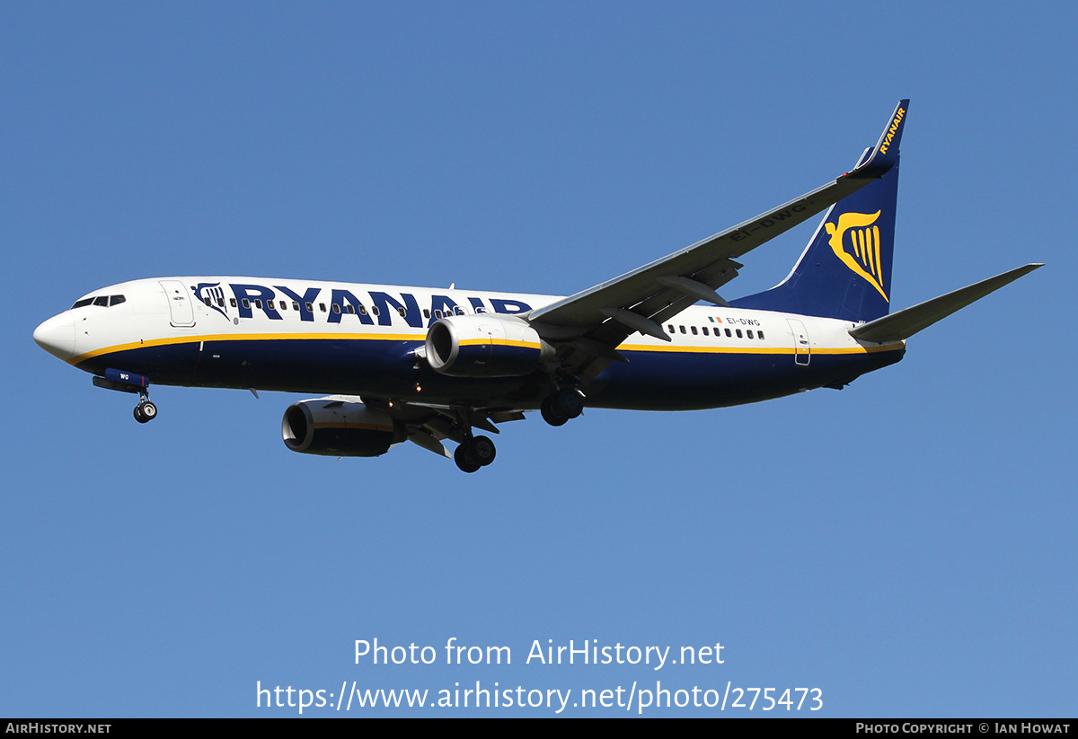 Aircraft Photo of EI-DWG | Boeing 737-8AS | Ryanair | AirHistory.net #275473