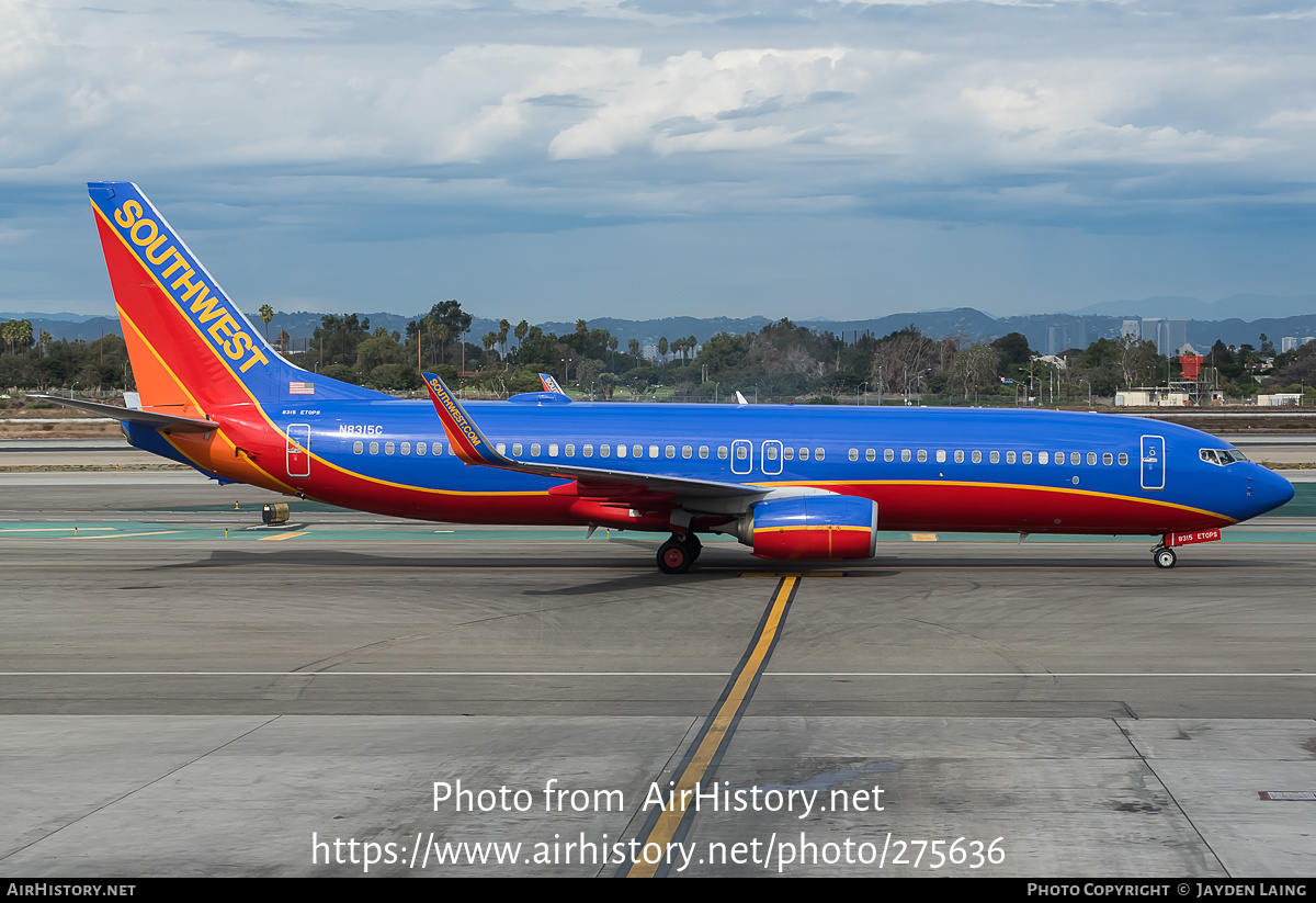 Aircraft Photo of N8315C | Boeing 737-8H4 | Southwest Airlines | AirHistory.net #275636