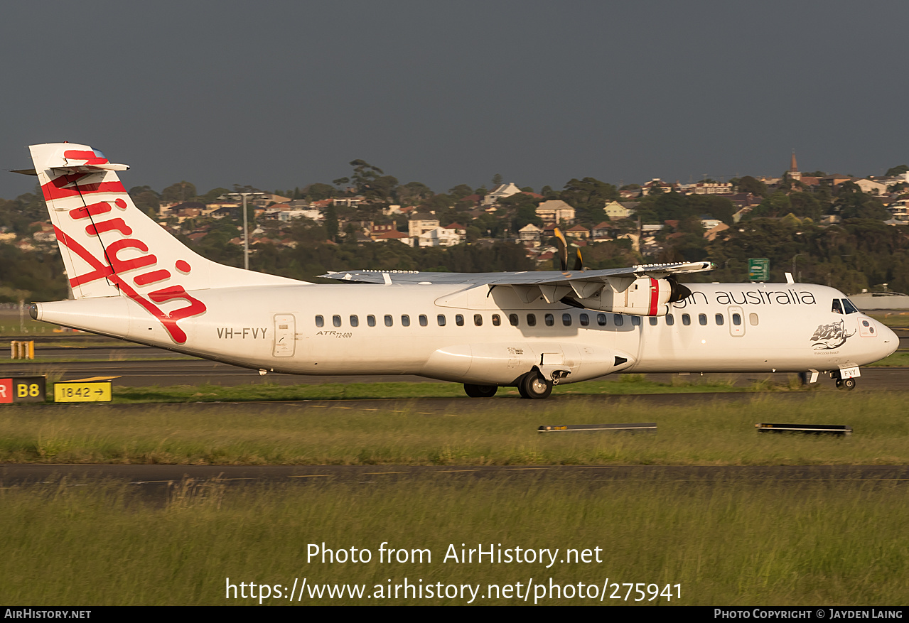 Aircraft Photo of VH-FVY | ATR ATR-72-600 (ATR-72-212A) | Virgin Australia Airlines | AirHistory.net #275941