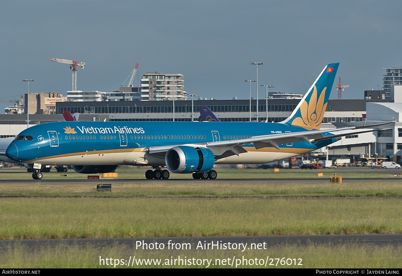 Aircraft Photo of VN-A868 | Boeing 787-9 Dreamliner | Vietnam Airlines | AirHistory.net #276012