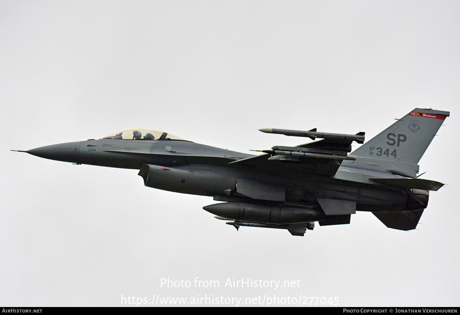 Aircraft Photo of 91-0344 / AF91-344 | General Dynamics F-16CM Fighting Falcon | USA - Air Force | AirHistory.net #277045