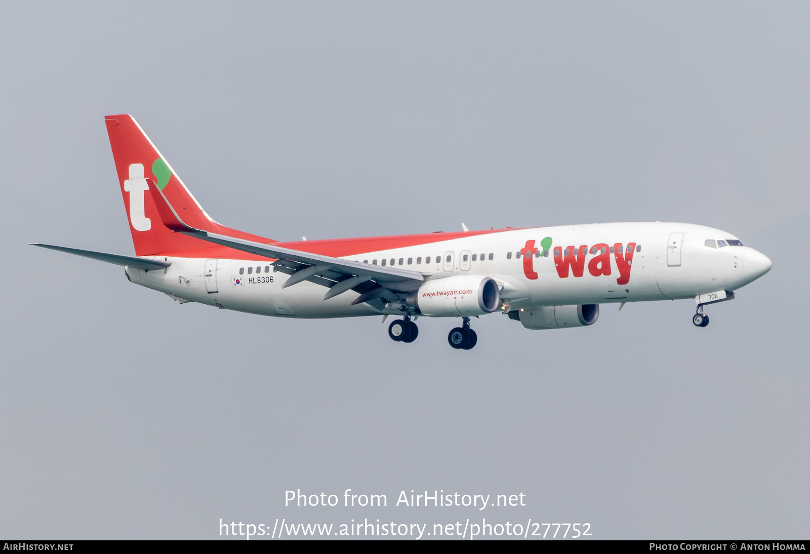 Aircraft Photo of HL8306 | Boeing 737-8AS | T'way Air | AirHistory.net #277752