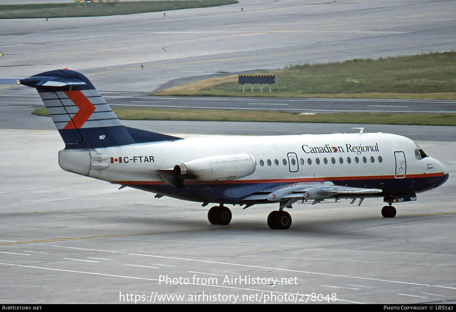 Aircraft Photo of C-FTAR | Fokker F28-1000 Fellowship | Canadian Regional Airlines | AirHistory.net #278048