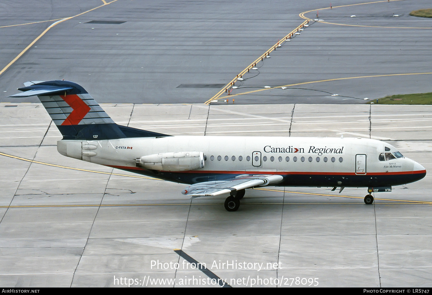 Aircraft Photo of C-FXTA | Fokker F28-1000 Fellowship | Canadian Regional Airlines | AirHistory.net #278095