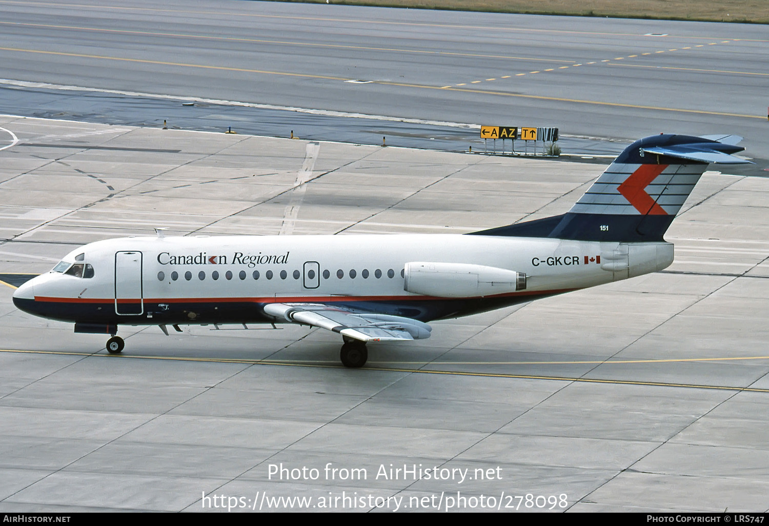 Aircraft Photo of C-GKCR | Fokker F28-1000 Fellowship | Canadian Regional Airlines | AirHistory.net #278098