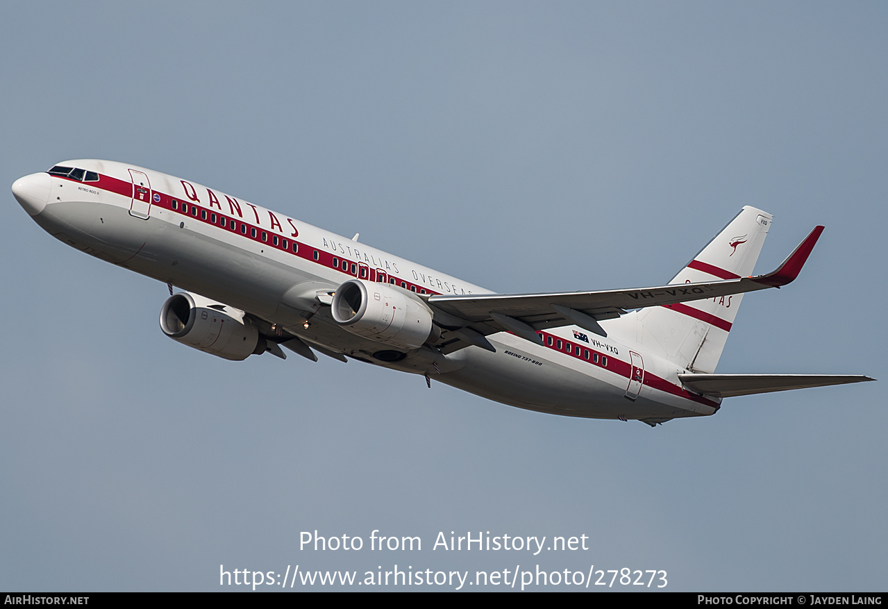 Aircraft Photo of VH-VXQ | Boeing 737-838 | Qantas | AirHistory.net #278273