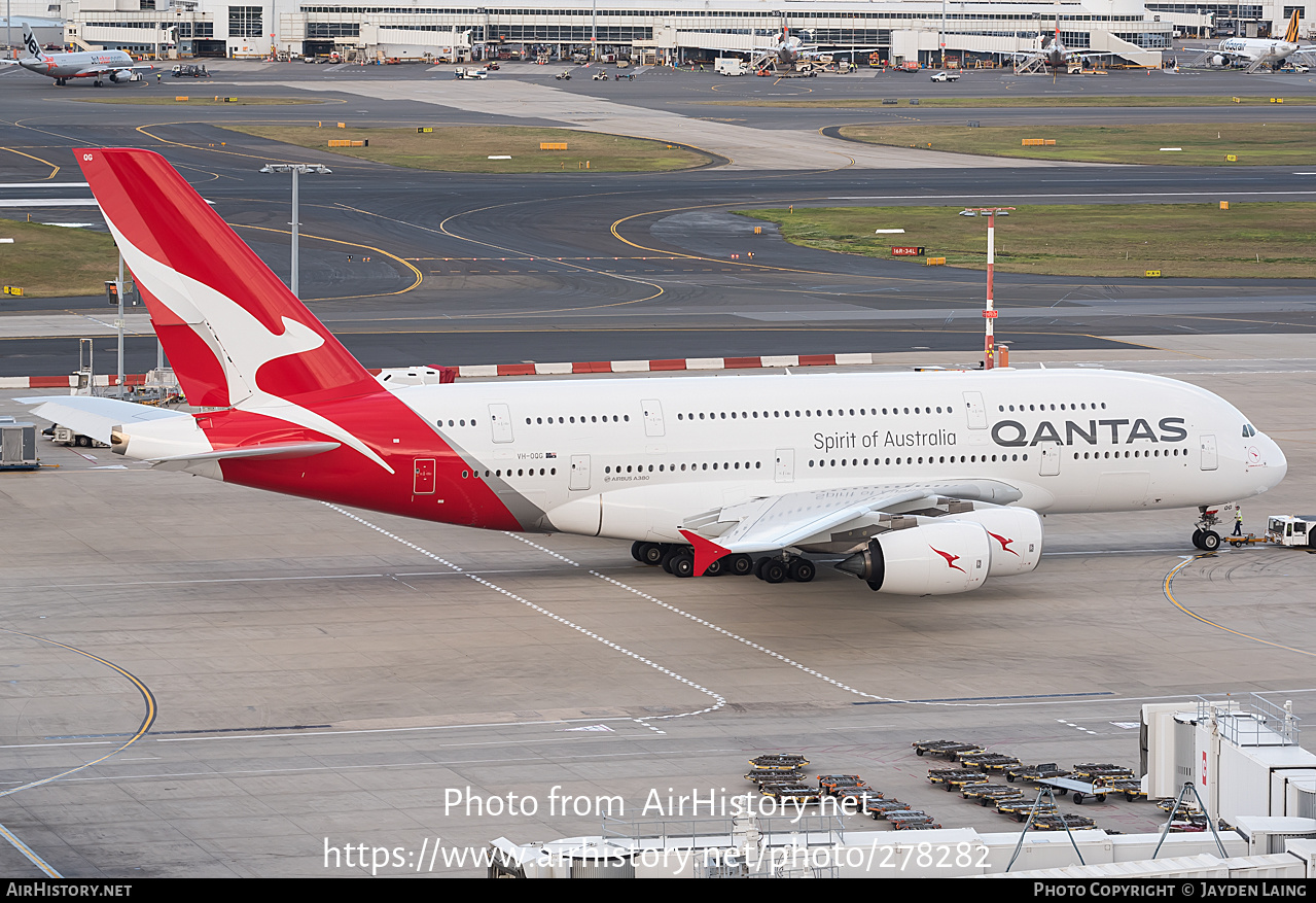 Aircraft Photo of VH-OQG | Airbus A380-842 | Qantas | AirHistory.net #278282