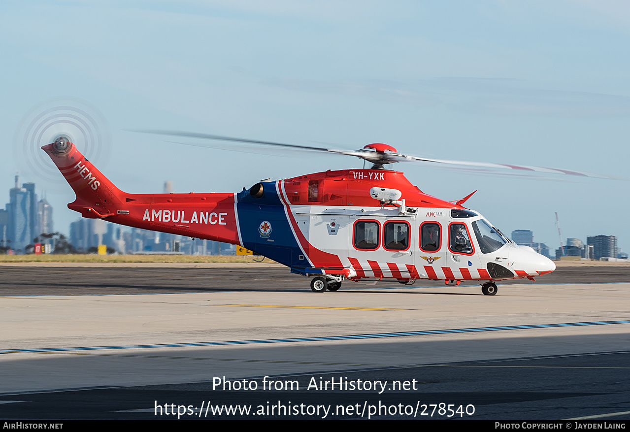 Aircraft Photo of VH-YXK | AgustaWestland AW-139 | Ambulance Victoria | AirHistory.net #278540