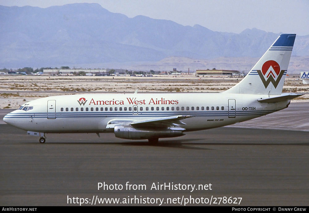 Aircraft Photo of OO-TEH | Boeing 737-2M8/Adv | America West Airlines | AirHistory.net #278627