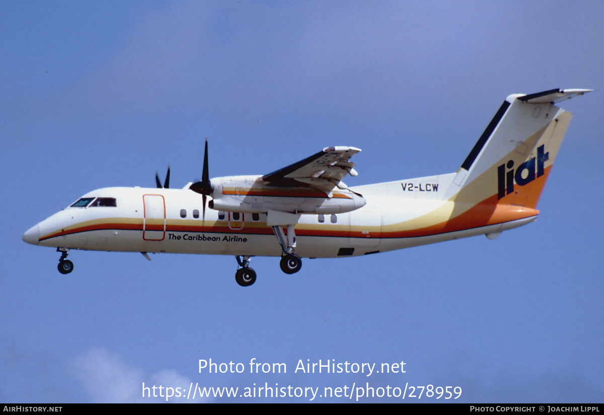 Aircraft Photo of V2-LCW | De Havilland Canada DHC-8-110 Dash 8 | LIAT - Leeward Islands Air Transport | AirHistory.net #278959