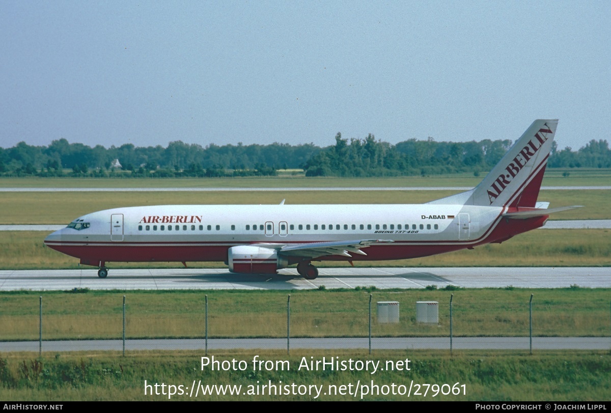 Aircraft Photo of D-ABAB | Boeing 737-4K5 | Air Berlin | AirHistory.net #279061