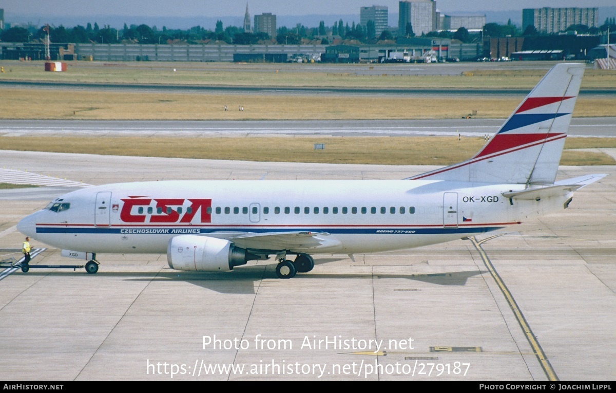 Aircraft Photo of OK-XGD | Boeing 737-55S | ČSA - Československé Aerolinie - Czechoslovak Airlines | AirHistory.net #279187