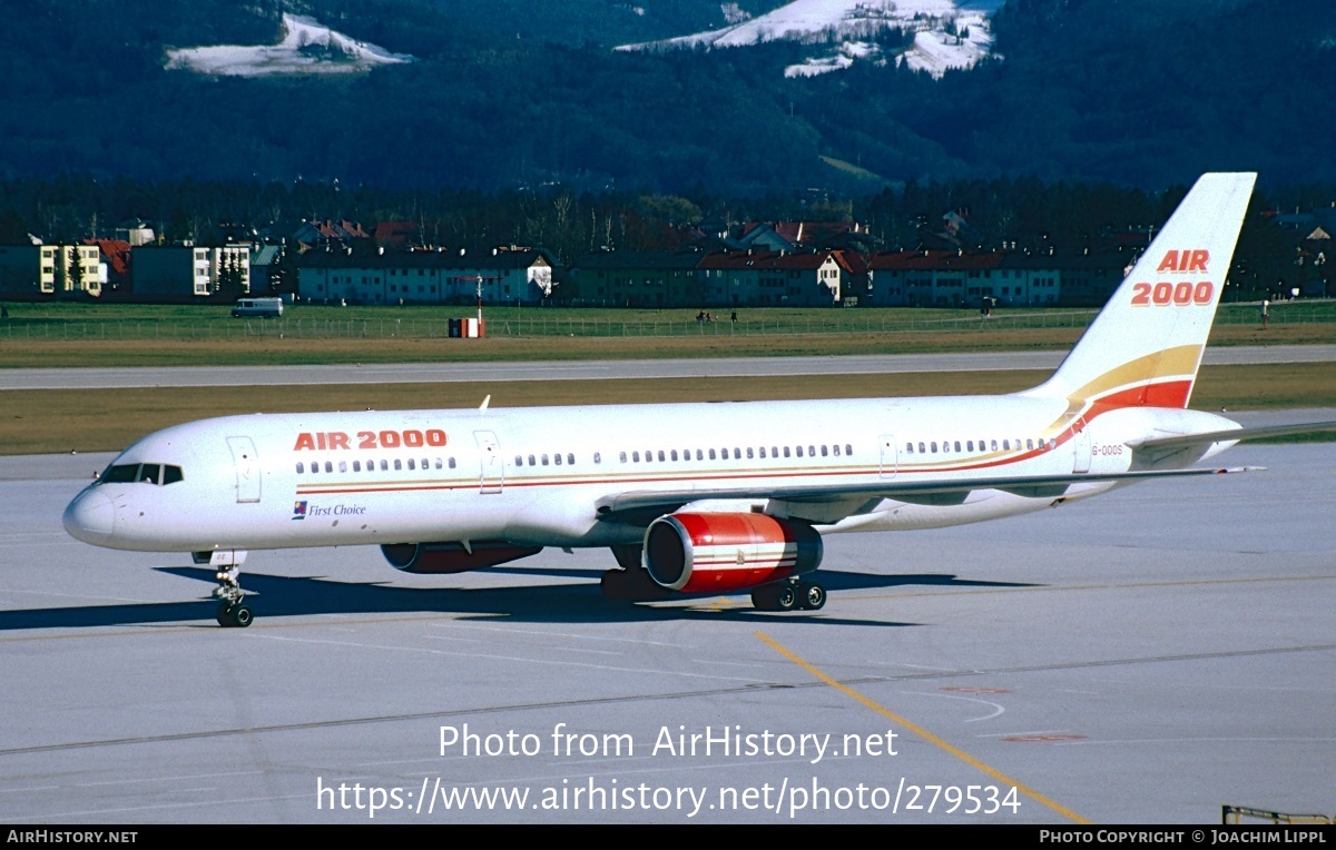 Aircraft Photo of G-OOOS | Boeing 757-236 | Air 2000 | AirHistory.net #279534