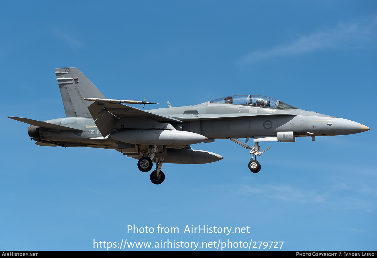 Aircraft Photo of A21-115 | McDonnell Douglas F/A-18B Hornet | Australia - Air Force | AirHistory.net #279727