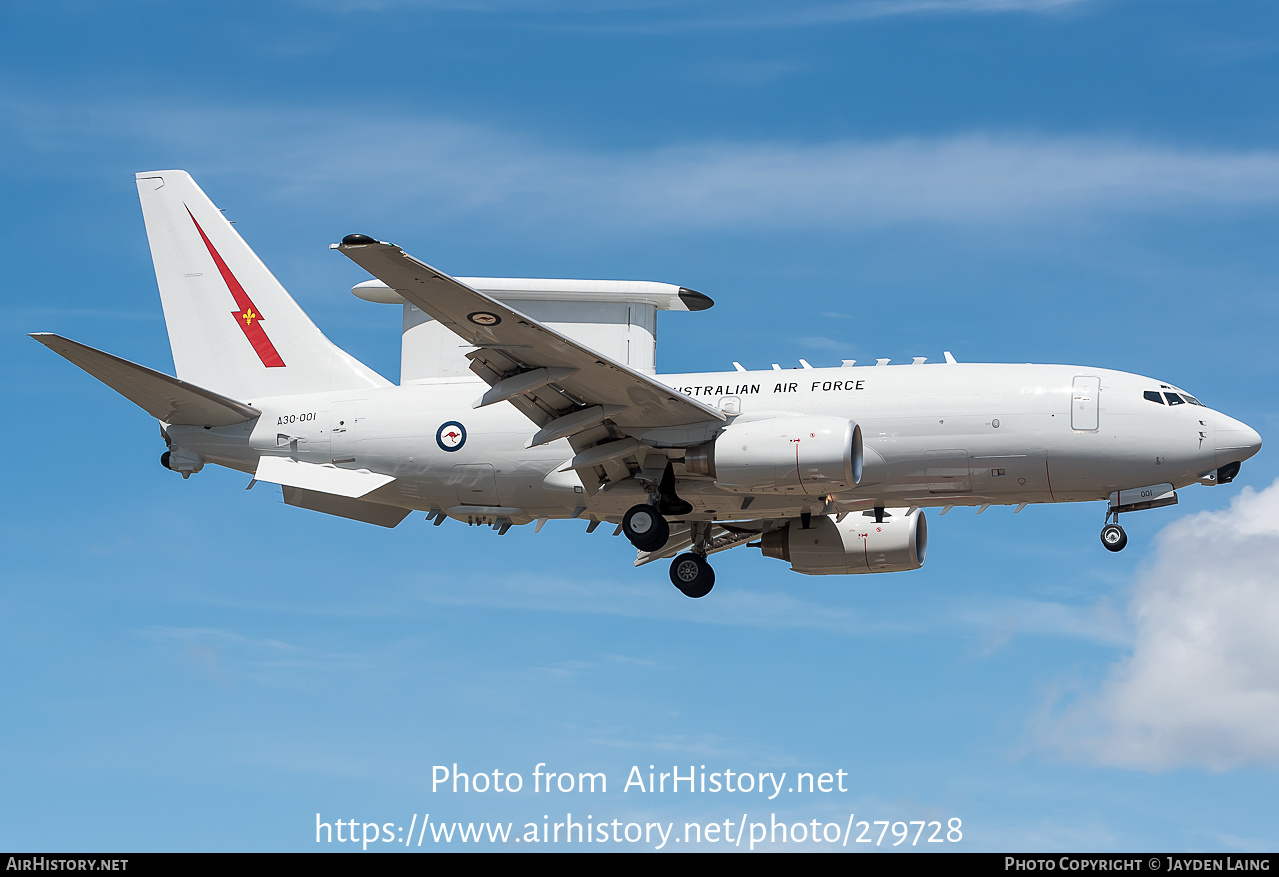 Aircraft Photo of A30-001 | Boeing E-7A Wedgetail | Australia - Air Force | AirHistory.net #279728