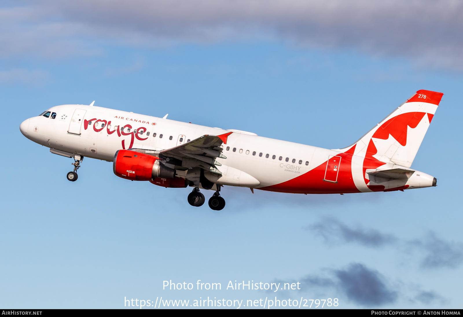 Aircraft Photo of C-GBHY | Airbus A319-114 | Air Canada Rouge | AirHistory.net #279788