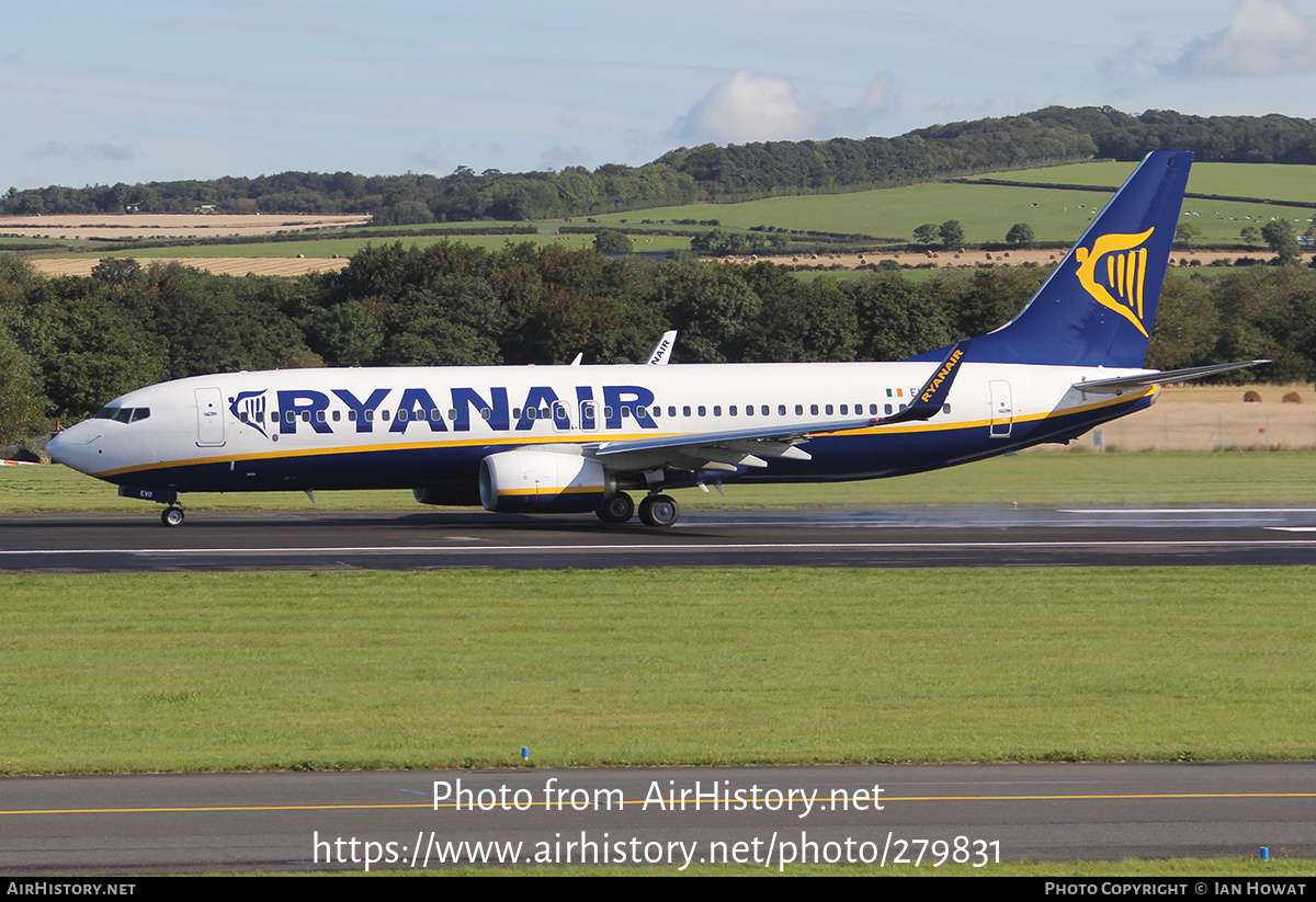 Aircraft Photo of EI-EVO | Boeing 737-8AS | Ryanair | AirHistory.net #279831