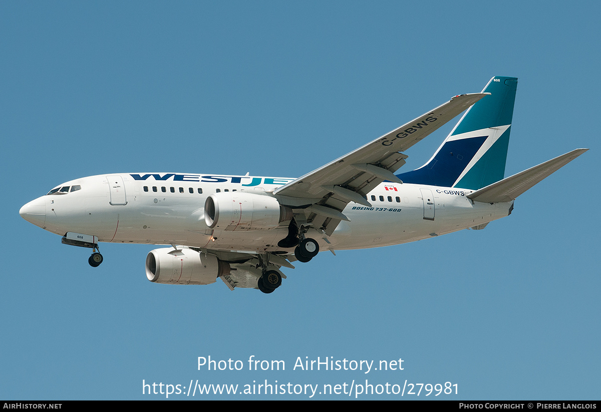 Aircraft Photo of C-GBWS | Boeing 737-6CT | WestJet | AirHistory.net #279981