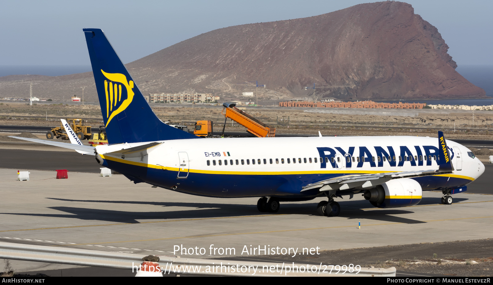 Aircraft Photo of EI-EMB | Boeing 737-8AS | Ryanair | AirHistory.net #279989