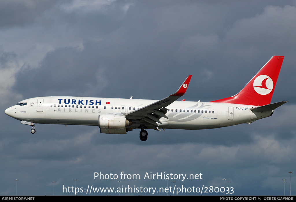 Aircraft Photo of TC-JGT | Boeing 737-8F2 | Turkish Airlines | AirHistory.net #280033