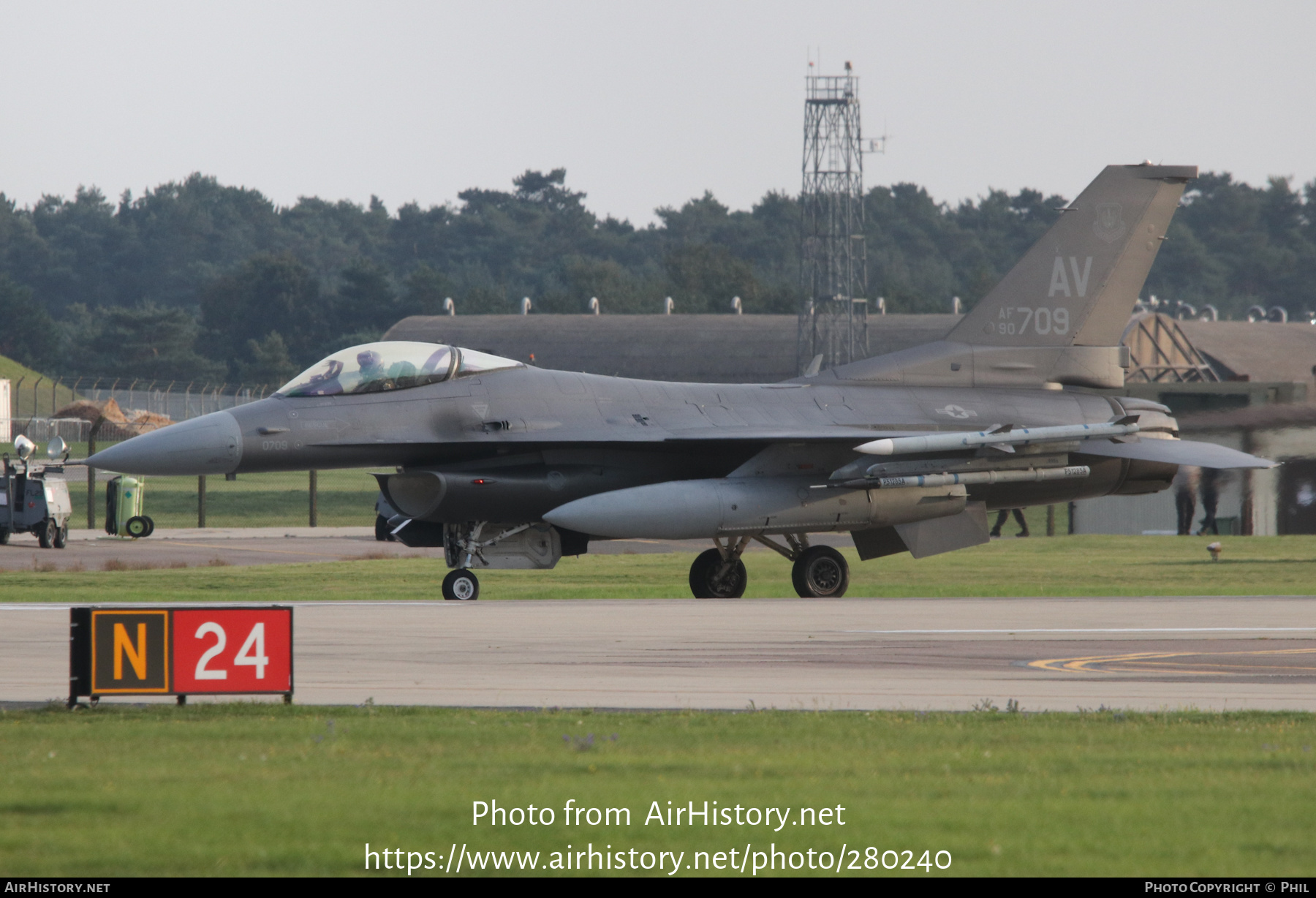 Aircraft Photo of 90-0709 / AF90-709 | General Dynamics F-16CM Fighting Falcon | USA - Air Force | AirHistory.net #280240