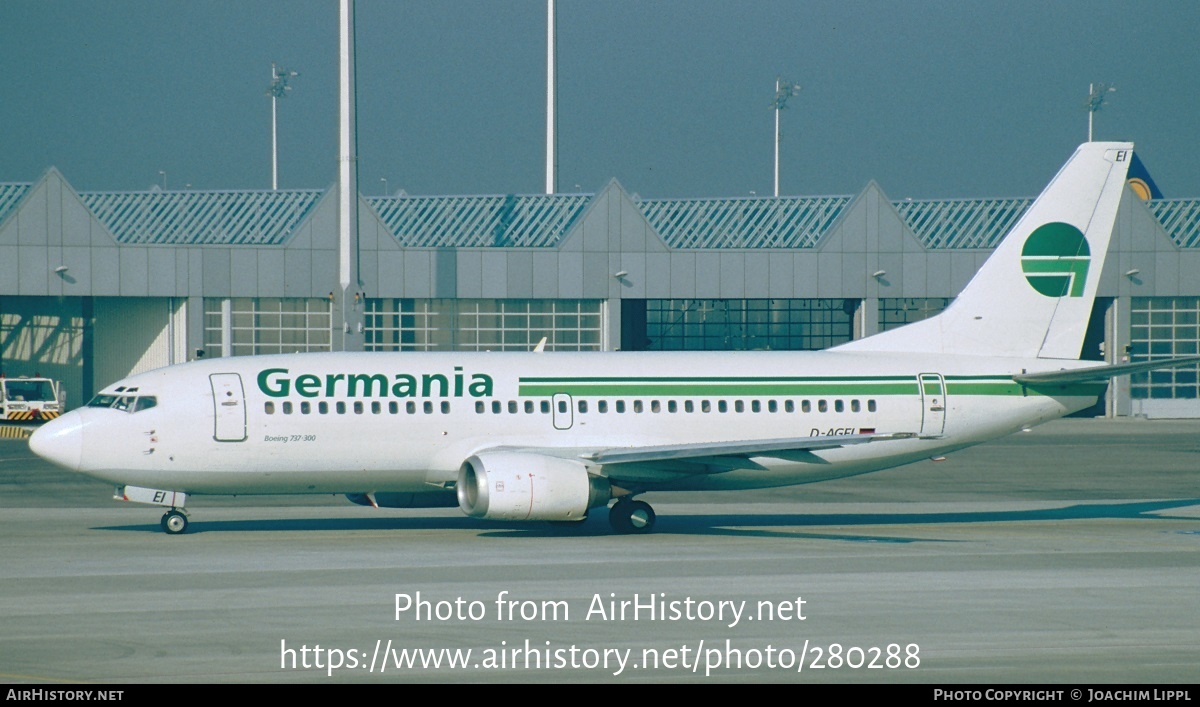 Aircraft Photo of D-AGEI | Boeing 737-3L9 | Germania | AirHistory.net #280288