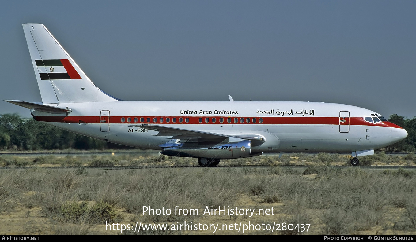 Aircraft Photo of A6-ESH | Boeing 737-2W8/Adv | United Arab Emirates Government | AirHistory.net #280437