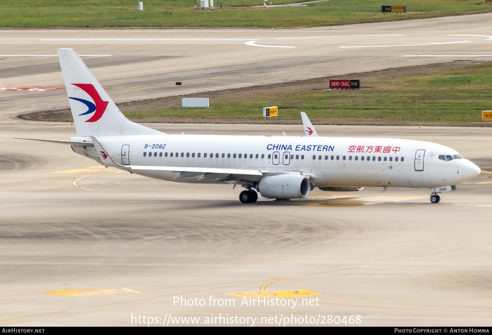 Aircraft Photo of B-208Z | Boeing 737-800 | China Eastern Airlines | AirHistory.net #280468