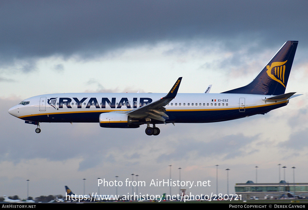 Aircraft Photo of EI-ESZ | Boeing 737-8AS | Ryanair | AirHistory.net #280721