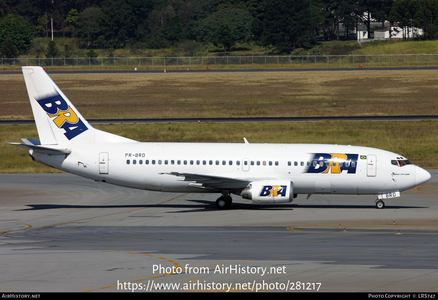 Aircraft Photo of PR-BRD | Boeing 737-3M8 | BRA Transportes Aereos | AirHistory.net #281217